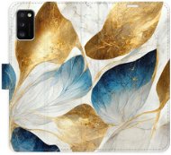 iSaprio flip puzdro GoldBlue Leaves pre Samsung Galaxy A41 - Kryt na mobil