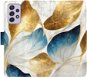 Phone Cover iSaprio flip pouzdro GoldBlue Leaves pro Samsung Galaxy A52 / A52 5G / A52s - Kryt na mobil