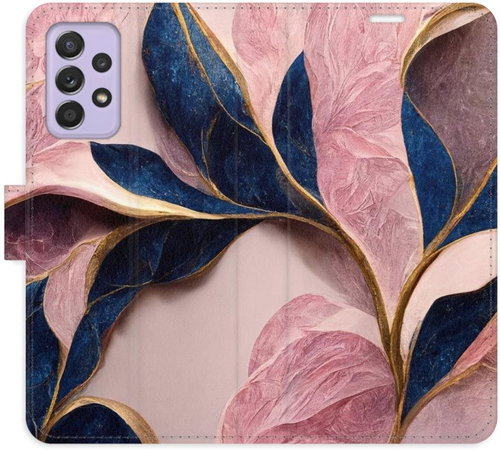 iSaprio flip case Pink Leaves for Samsung Galaxy A52 / A52 5G / A52s - Phone Cover - Main image