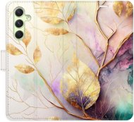 iSaprio flip pouzdro Gold Leaves 02 pro Samsung Galaxy A54 5G - Phone Cover