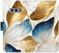 iSaprio flip puzdro GoldBlue Leaves na Samsung Galaxy S10e - Kryt na mobil