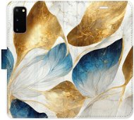 iSaprio flip pouzdro GoldBlue Leaves pro Samsung Galaxy S20 - Phone Cover