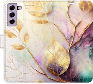 Phone Cover iSaprio flip pouzdro Gold Leaves 02 pro Samsung Galaxy S21 FE 5G - Kryt na mobil