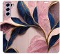 Kryt na mobil iSaprio flip puzdro Pink Leaves pre Samsung Galaxy S21 FE 5G - Kryt na mobil