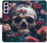 Kryt na mobil iSaprio flip puzdro Skull in Roses 02 na Samsung Galaxy S21 FE 5G - Kryt na mobil