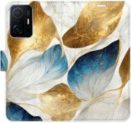 iSaprio flip pouzdro GoldBlue Leaves pro Xiaomi 11T / 11T Pro - Phone Cover