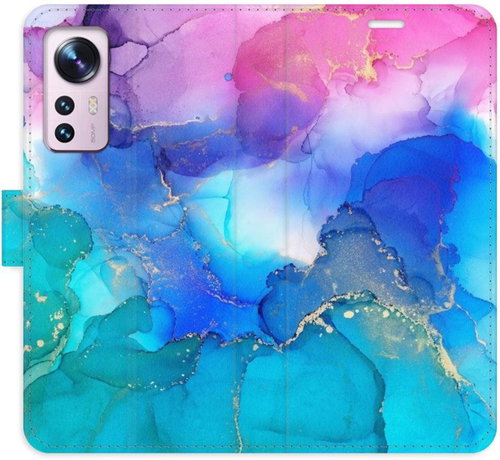 iSaprio flip puzdro BluePink Paint pre Xiaomi 12/12X - Kryt na mobil - Hlavný obrázok