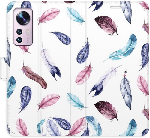 iSaprio flip pouzdro Colorful Feathers pro Xiaomi 12 / 12X - Phone Cover - Main image