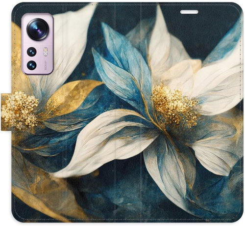 iSaprio flip pouzdro Gold Flowers pro Xiaomi 12 / 12X - Phone Cover - Main image