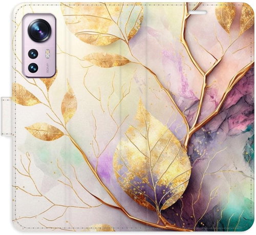 iSaprio flip pouzdro Gold Leaves 02 pro Xiaomi 12 / 12X - Phone Cover - Main image