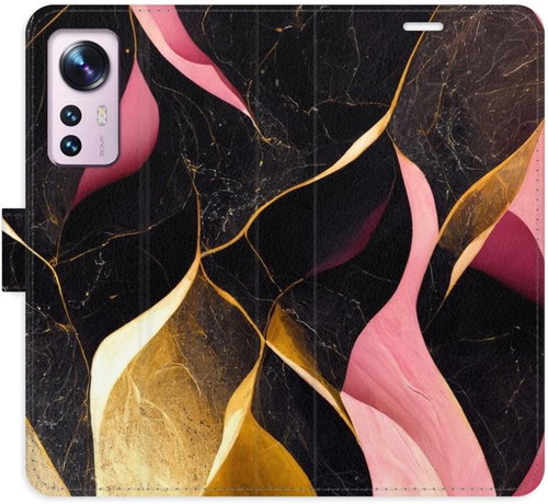 iSaprio flip pouzdro Gold Pink Marble 02 pro Xiaomi 12 / 12X - Phone Cover - Main image