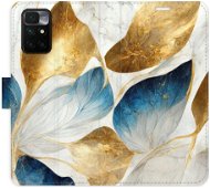 iSaprio flip pouzdro GoldBlue Leaves pro Xiaomi Redmi 10 - Phone Cover