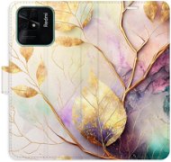 iSaprio flip pouzdro Gold Leaves 02 pro Xiaomi Redmi 10C - Phone Cover