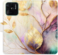 iSaprio flip pouzdro Gold Leaves 02 pro Xiaomi Redmi 10C - Phone Cover
