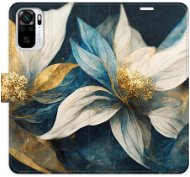 Phone Cover iSaprio flip pouzdro Gold Flowers pro Xiaomi Redmi Note 10 / Note 10S - Kryt na mobil