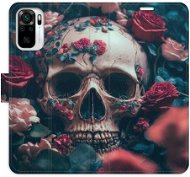 iSaprio flip pouzdro Skull in Roses 02 pro Xiaomi Redmi Note 10 / Note 10S - Phone Cover