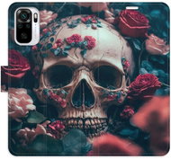 iSaprio flip pouzdro Skull in Roses 02 pro Xiaomi Redmi Note 10 / Note 10S - Phone Cover