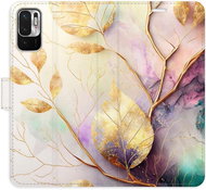 iSaprio flip case Gold Leaves 02 for Xiaomi Redmi Note 10 5G - Phone Cover