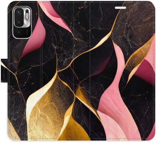 iSaprio flip pouzdro Gold Pink Marble 02 pro Xiaomi Redmi Note 10 5G - Phone Cover - Main image