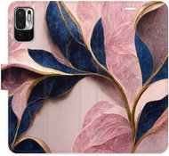 iSaprio flip pouzdro Pink Leaves pro Xiaomi Redmi Note 10 5G - Phone Cover