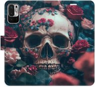 iSaprio flip pouzdro Skull in Roses 02 pro Xiaomi Redmi Note 10 5G - Phone Cover