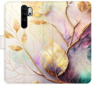 iSaprio flip pouzdro Gold Leaves 02 pro Xiaomi Redmi Note 8 Pro - Phone Cover