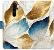 iSaprio flip pouzdro GoldBlue Leaves pro Xiaomi Redmi Note 8 Pro - Phone Cover