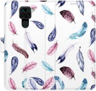 iSaprio flip pouzdro Colorful Feathers pro Xiaomi Redmi Note 9 - Phone Cover