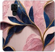 iSaprio flip pouzdro Pink Leaves pro Xiaomi Redmi Note 9 - Phone Cover