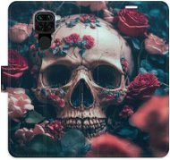 Phone Cover iSaprio flip pouzdro Skull in Roses 02 pro Xiaomi Redmi Note 9 - Kryt na mobil