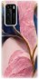 iSaprio Pink Blue Leaves pro Huawei P40 - Phone Cover