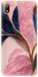 Kryt na mobil iSaprio Pink Blue Leaves na Huawei Y5 2019 - Kryt na mobil