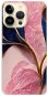 iSaprio Pink Blue Leaves pro iPhone 14 Pro Max - Phone Cover