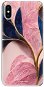 iSaprio Pink Blue Leaves pro iPhone X - Phone Cover