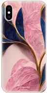 iSaprio Pink Blue Leaves pro iPhone XS - Phone Cover