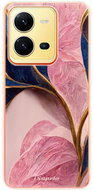 iSaprio Pink Blue Leaves pro Vivo X80 Lite 5G - Phone Cover