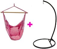 IWHome Hanging armchair FAIO old pink + stand ERIS black IWH-10190010 + IWH-10260002 - Hanging Chair