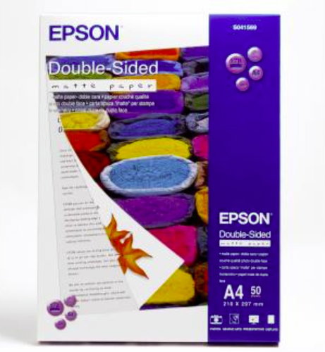 Epson Double-Sided Matte Paper, DIN A4, 178g/m2, 50 Sheets Main image Epson Double-Sided Matte Paper, DIN A4, 178g/m2, 50 Sheets - Laser Printer - Main image
