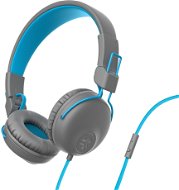 JLAB Studio Wired On Ear Headphones Grey/Blue - Fej-/fülhallgató