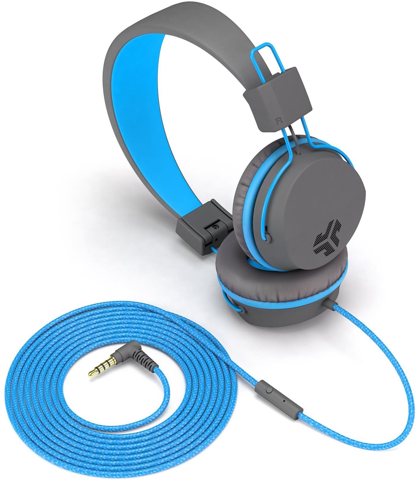 JLAB JBuddies Studio Over Ear Folding Kids Headphones Grey Blue