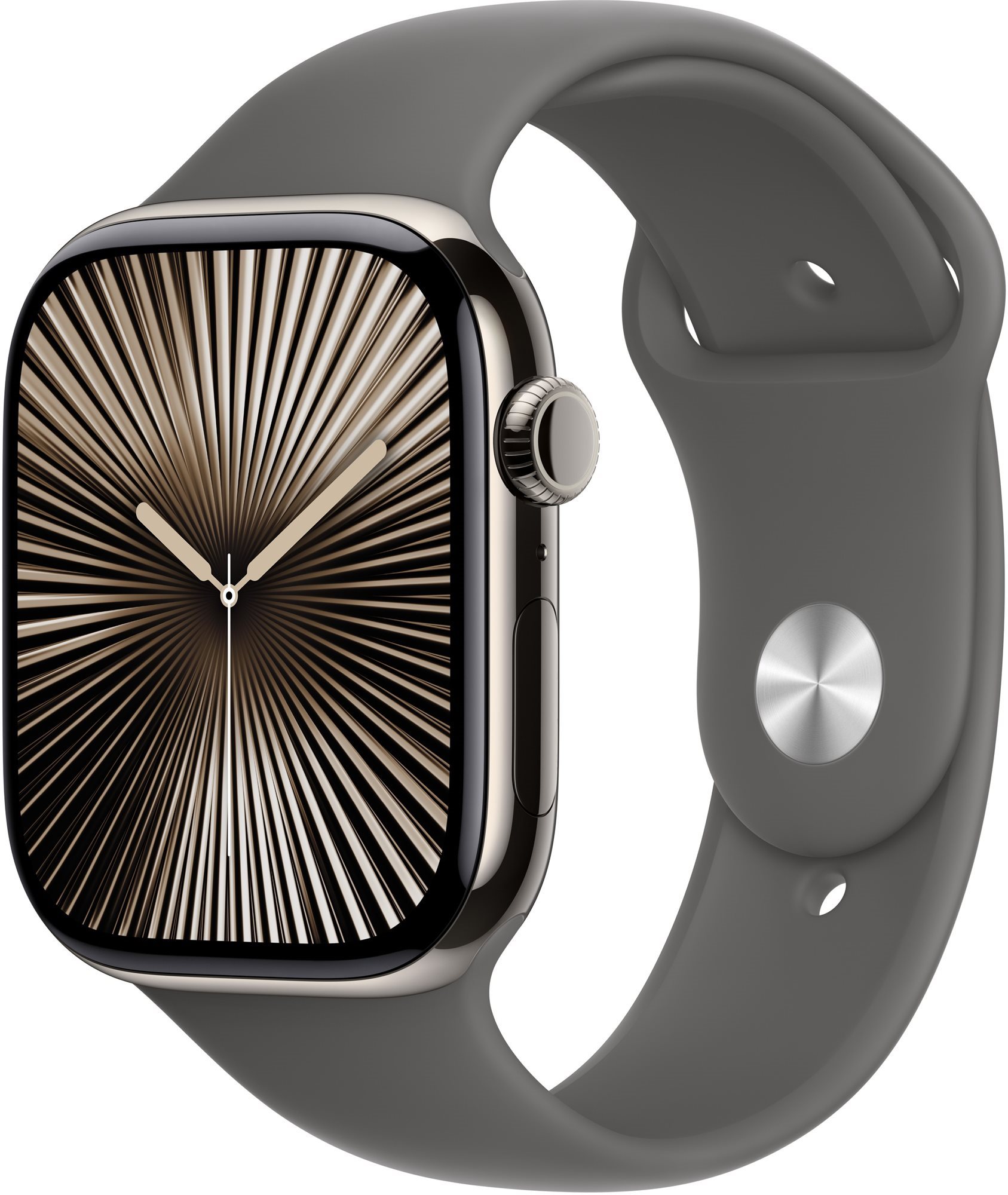 Apple Watch Series 10 42mm Cellular Titan Natur mit Sportarmband Steingrau M L Smartwatch alza