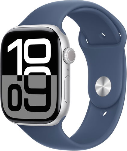 Apple Watch Series 10 42mm Stříbrný hliník s denimovým sportovním řemínkem - M/L - Chytré hodinky - Hlavní obrázek