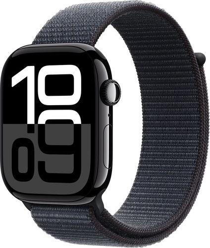Apple Watch Series 10 42mm Klavírně černý hliník s inkoustově fialovým provlékacím řemínkem - Chytré hodinky - Hlavní obrázek