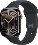 Apple Watch Series 10 46mm Cellular Slate Titanium Case with Black Sport Band - M/L - Okosóra