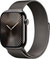 Apple Watch Series 10 46 mm Cellular Bridlicovo sivý titán s bridlicovo sivým milánskym ťahom – M/L - Smart hodinky