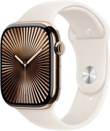 Apple Watch Series 10 46 mm Cellular Zlatý titán s hviezdne bielym športovým remienkom – M/L - Smart hodinky