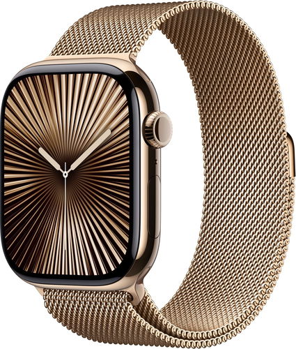 Apple Watch Series 10 46mm Cellular Zlatý titan se zlatým milánským tahem - M/L - Chytré hodinky - Hlavní obrázek
