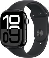 Apple Watch Series 10 46 mm Klavírne čierny hliník s čierny športovým remienkom – M/L - Smart hodinky