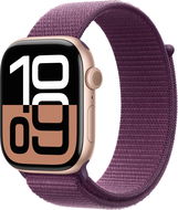 Apple Watch Series 10 46 mm Ružovo zlatý hliník so slivkovým prevliekacím remienkom - Smart hodinky
