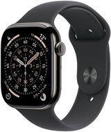 Apple Watch Series 11 Cellular 42mm Břidlicově šedý titan s černým sportovním řemínkem - M/L - Chytré hodinky